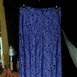 K26  Dazzling blue & white palazzo strapless jumpsuit by Zac & Rachel Sz L